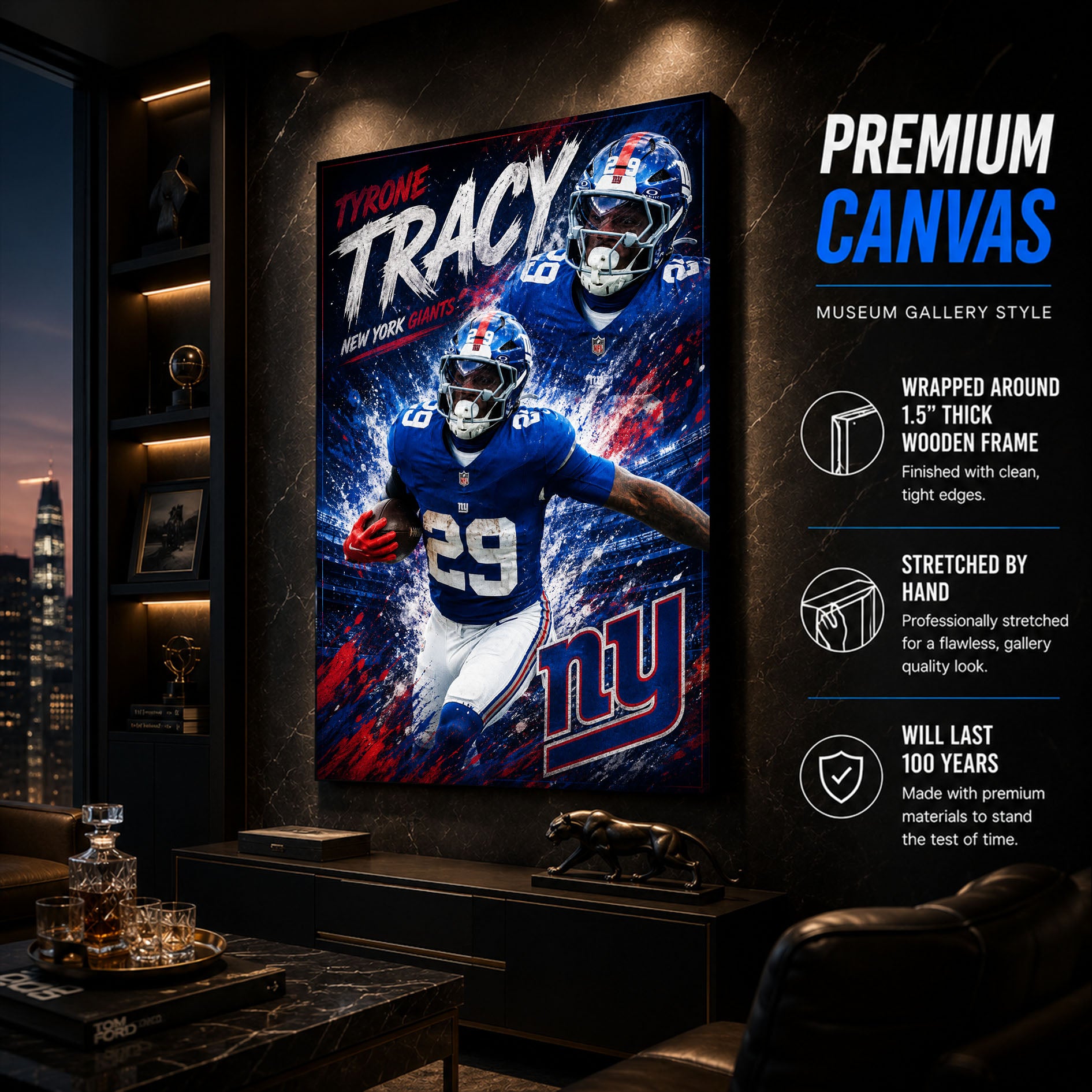 Tyrone Tracy Giants Fan Poster or Canvas Wall Art