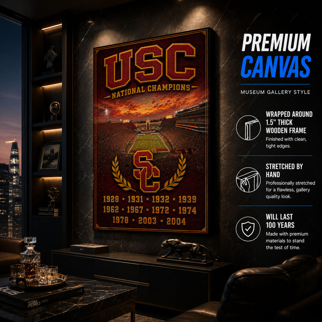 USC Trojans Football Stadium Fan Poster or Canvas Wall Art