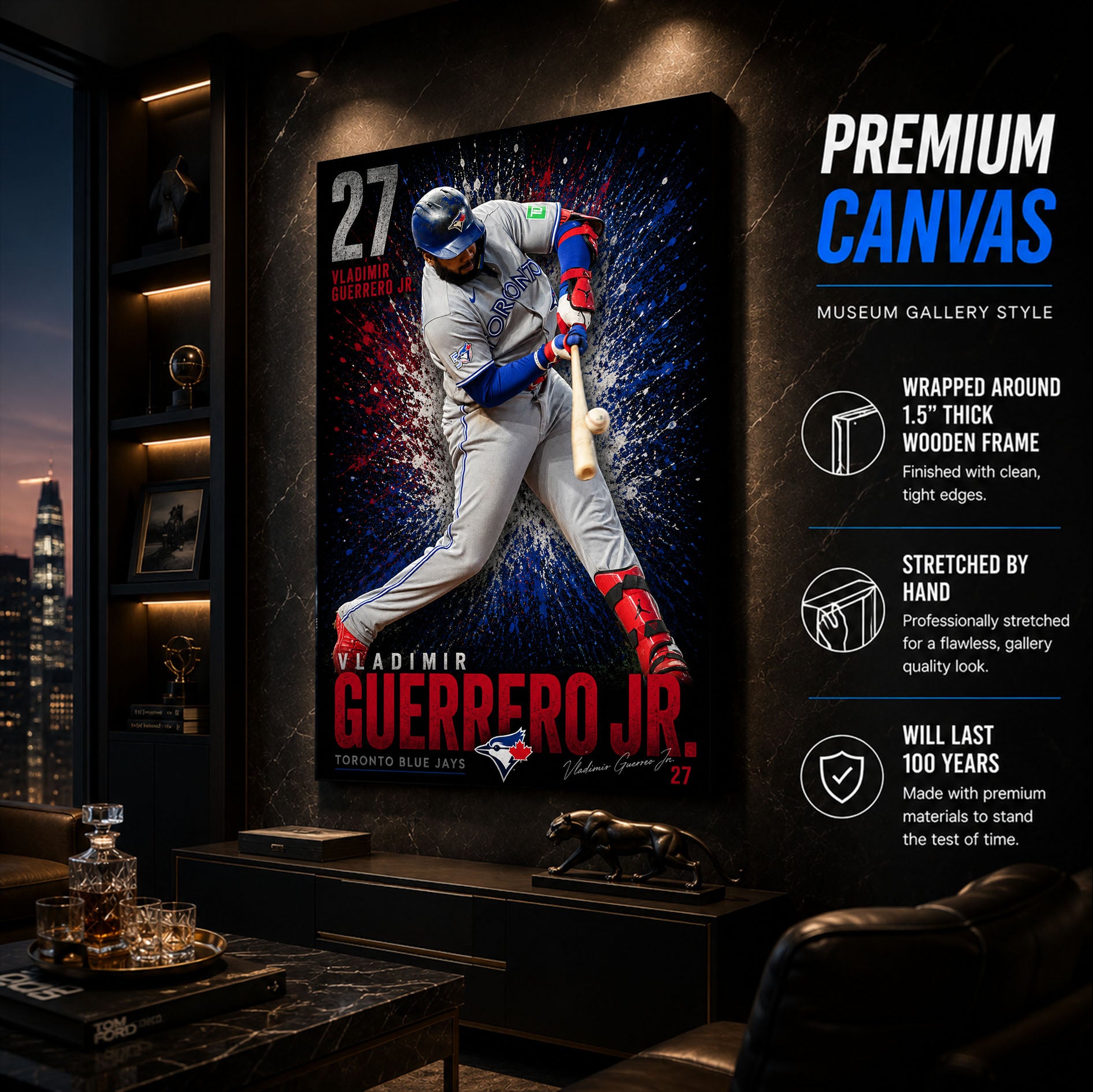 Vladimir Guerrero Jr Blue Jays Poster or Canvas Wall Art