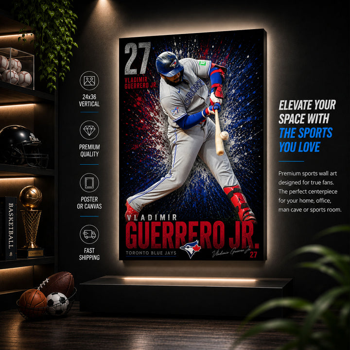 Vladimir Guerrero Jr Blue Jays Poster or Canvas Wall Art