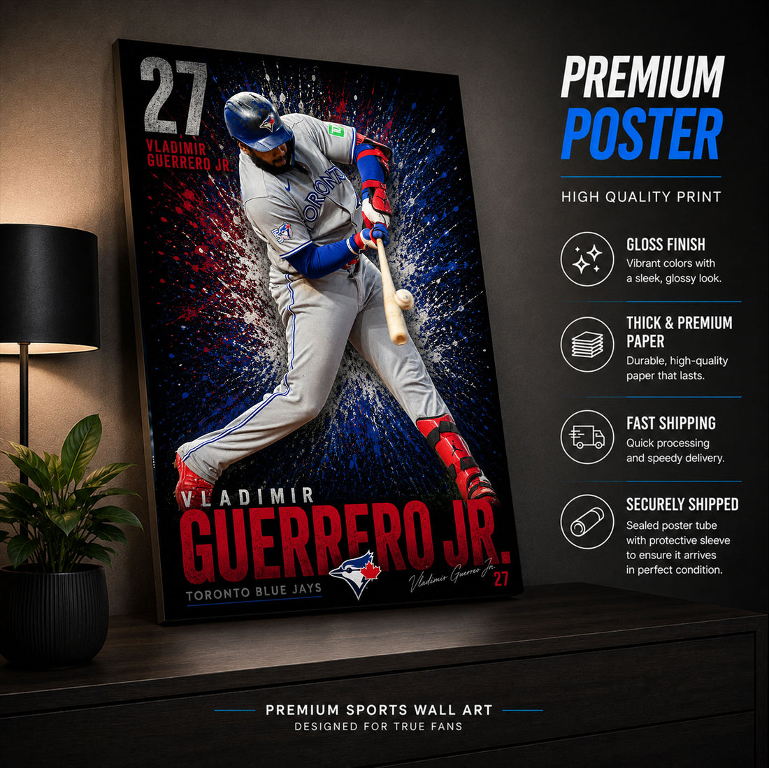 Vladimir Guerrero Jr Blue Jays Poster or Canvas Wall Art