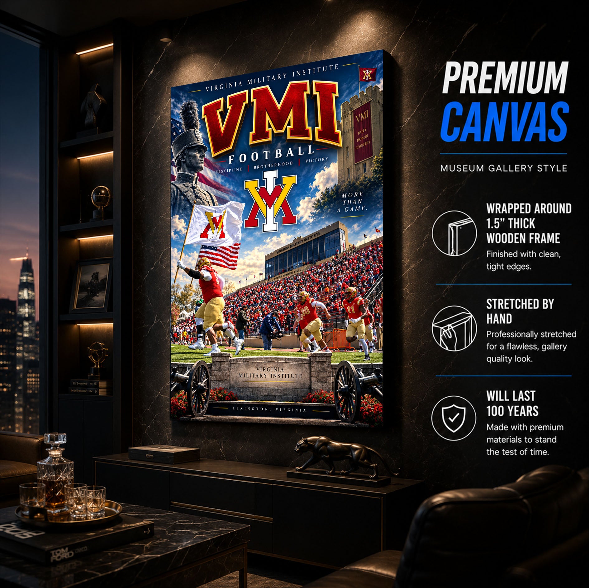 VMI Keydets Football Stadium Poster or Canvas Wall Art
