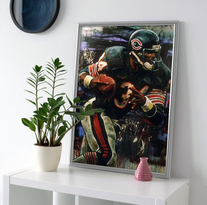 Walter Payton Painting Poster or Canvas Wall Art