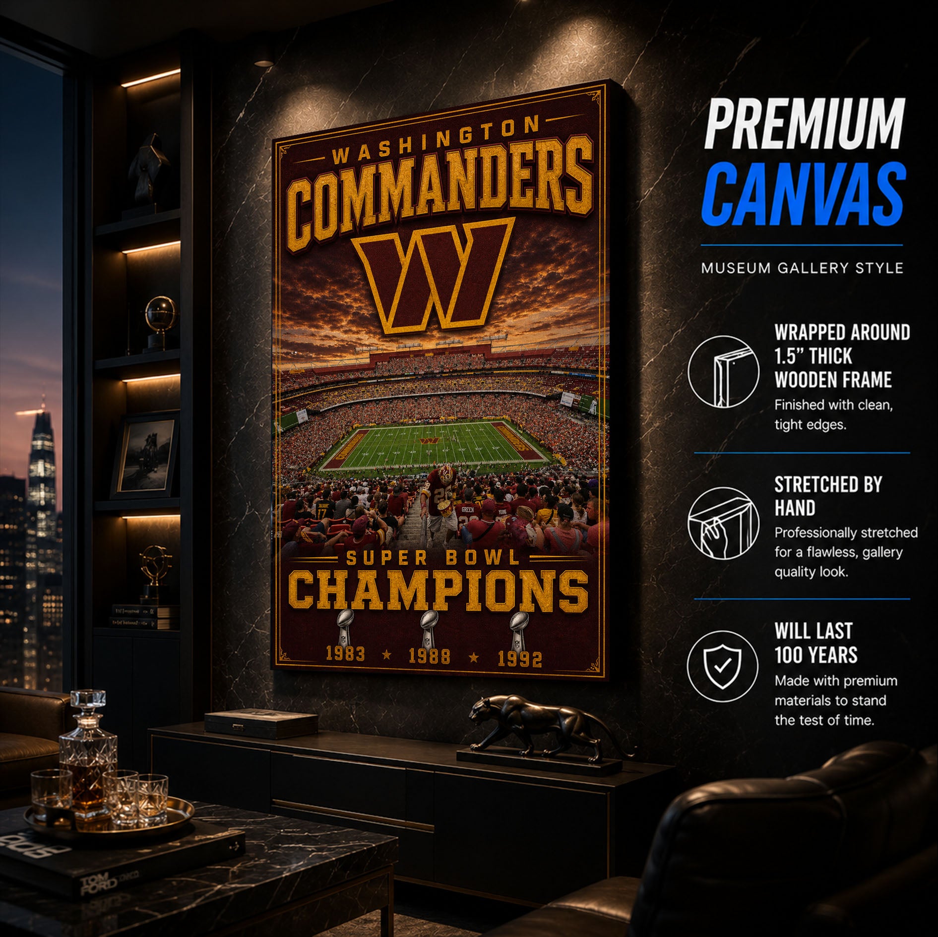 Washington Commanders Stadium Fan Poster or Canvas Wall Art