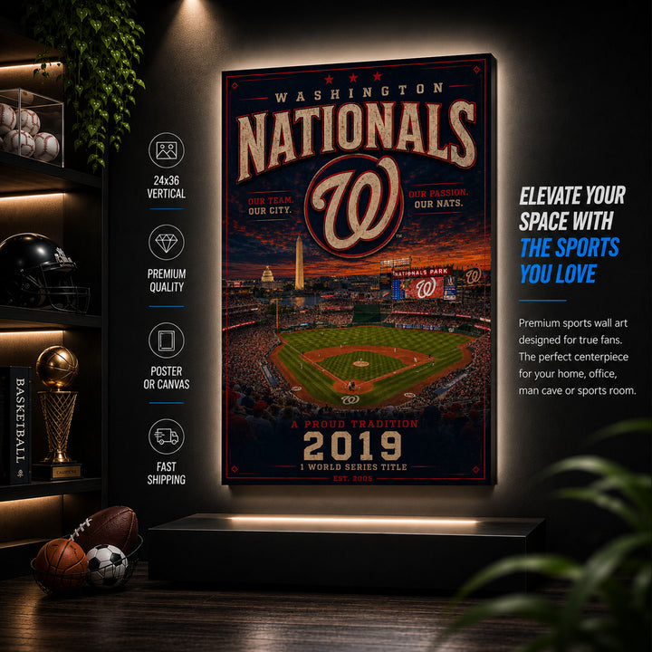 Washington Nationals Stadium Fan Poster or Canvas Wall Art