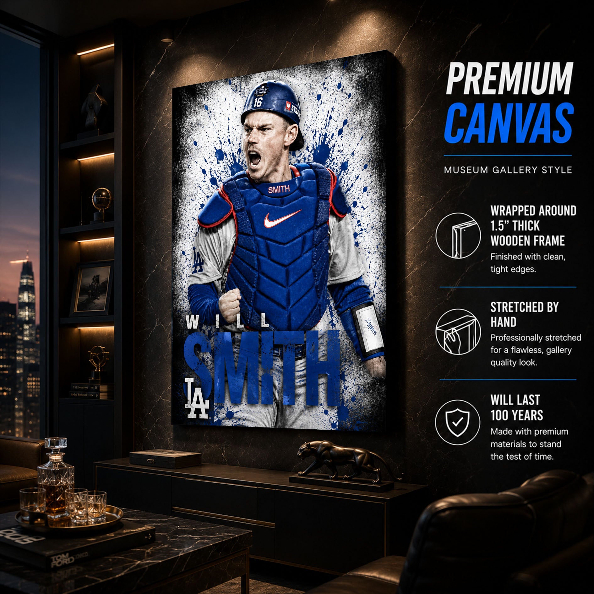 Will Smith Dodgers Poster or Canvas Wall Art