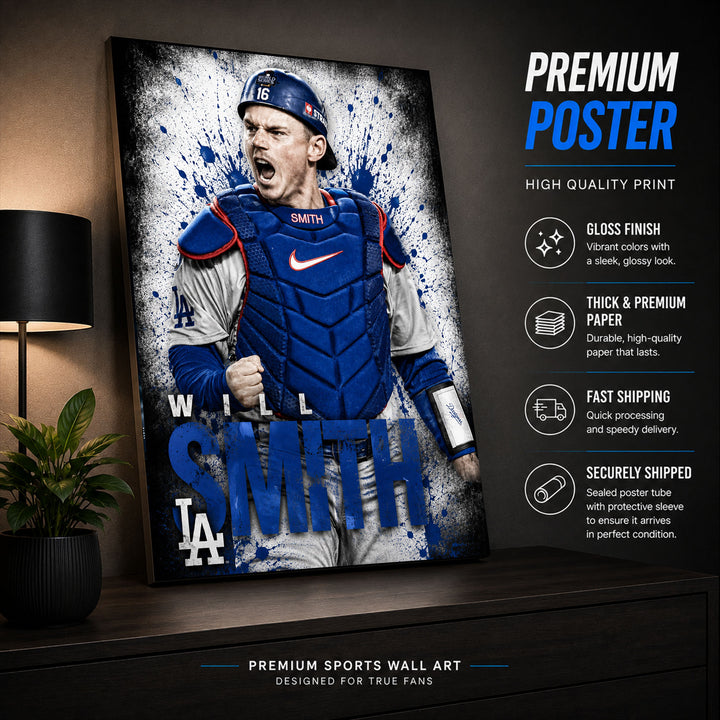 Will Smith Dodgers Poster or Canvas Wall Art