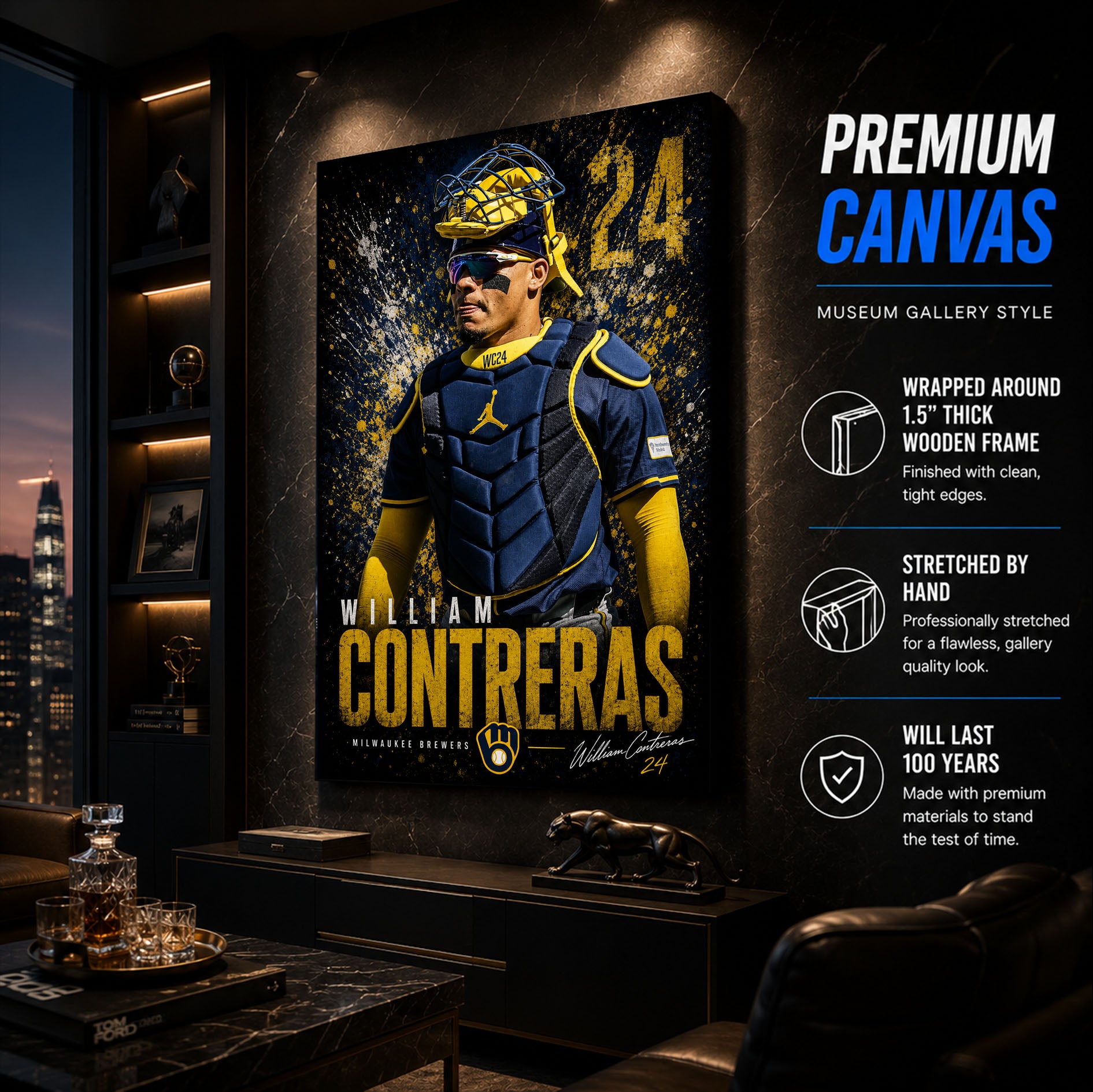 William Contreras Brewers Poster or Canvas Wall Art