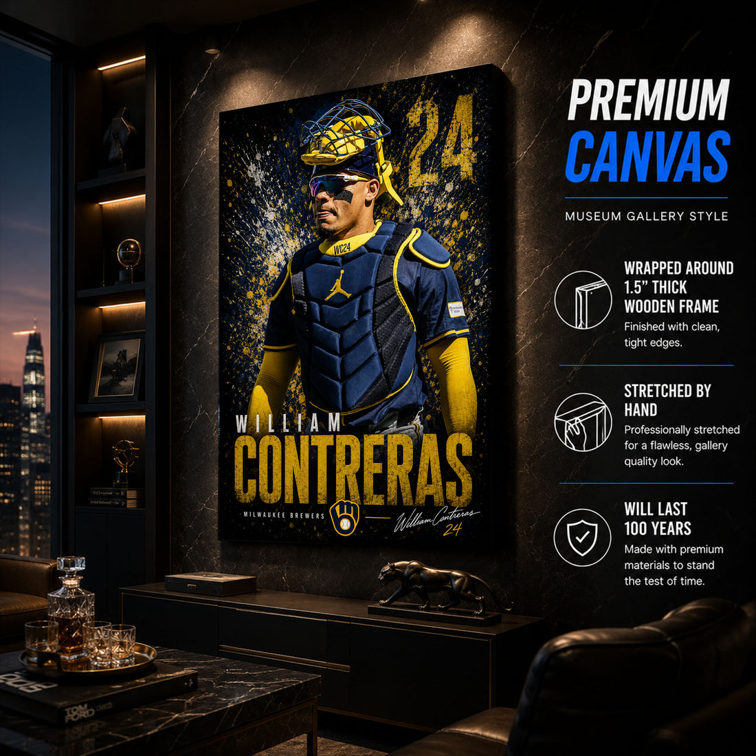 William Contreras Brewers Poster or Canvas Wall Art