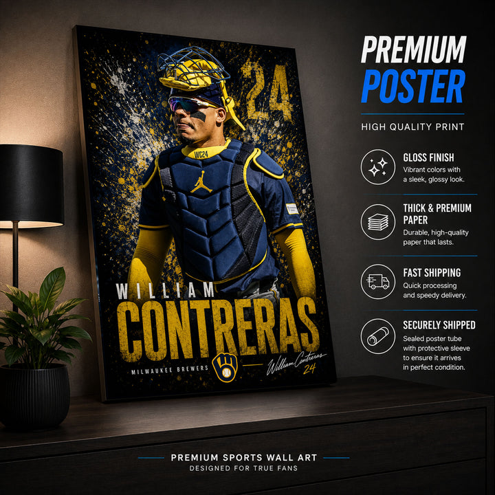 William Contreras Brewers Poster or Canvas Wall Art