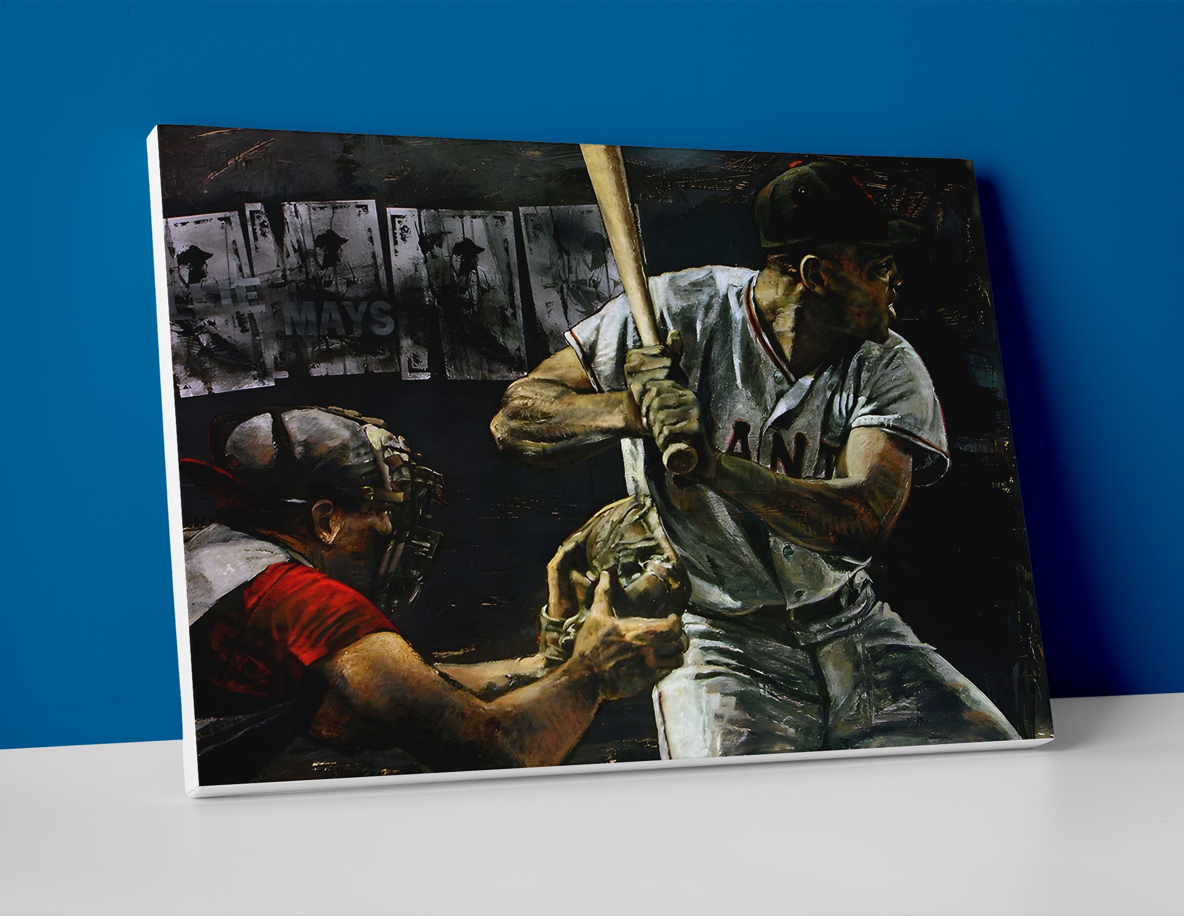 Willie Mays Giants Painting Poster or Canvas Wall Art