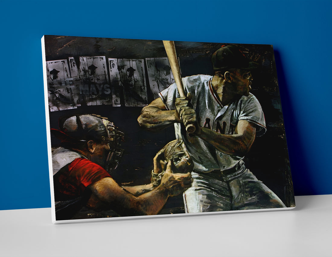 Willie Mays Giants Painting Poster or Canvas Wall Art