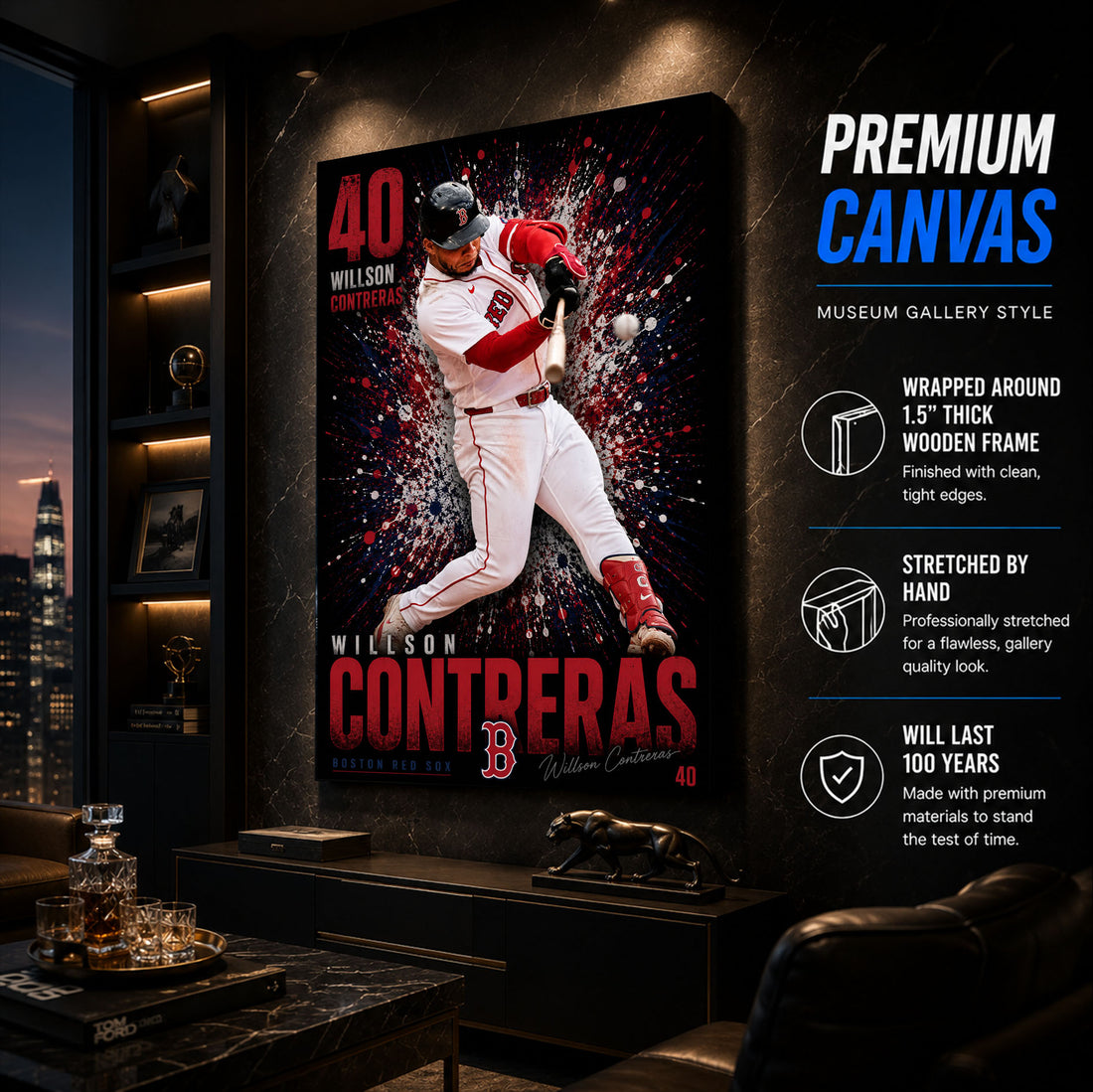 Willson Contreras Red Sox Poster or Canvas Wall Art