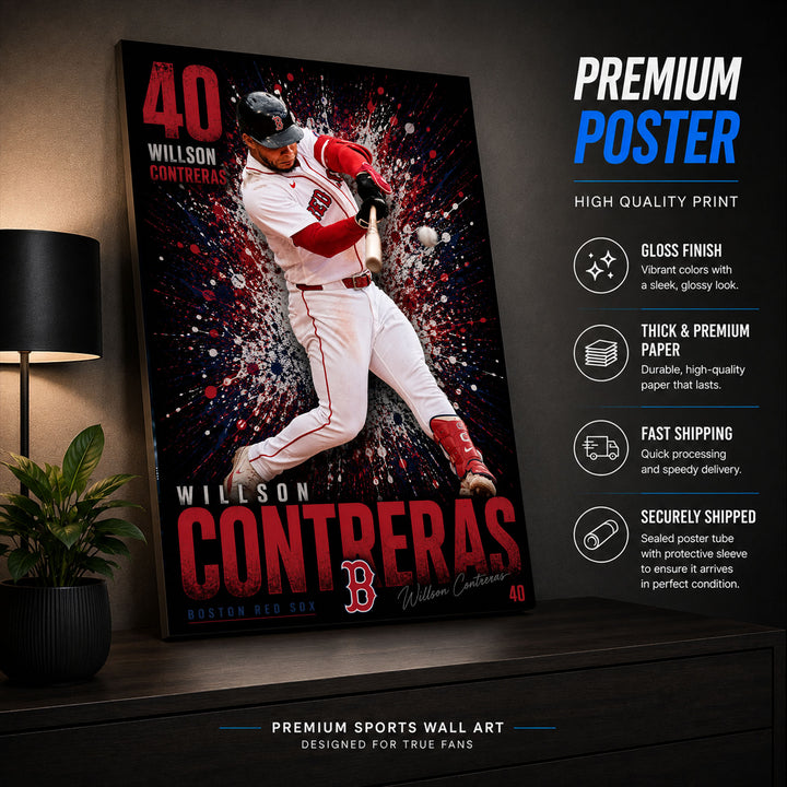 Willson Contreras Red Sox Poster or Canvas Wall Art
