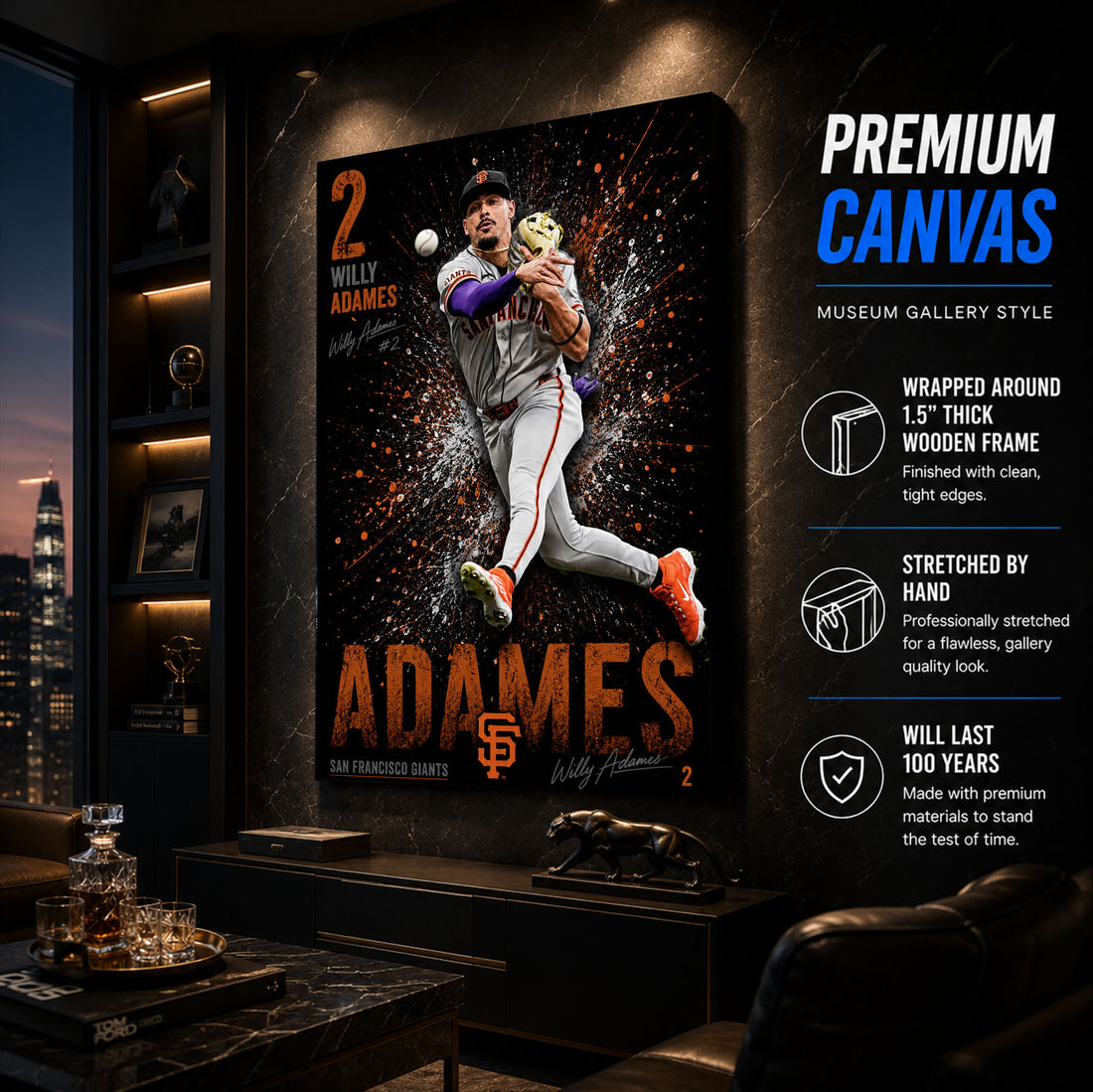 Willy Adames Giants Poster or Canvas Wall Art