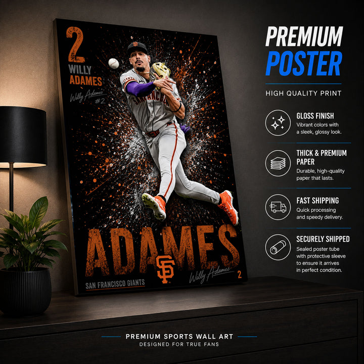 Willy Adames Giants Poster or Canvas Wall Art