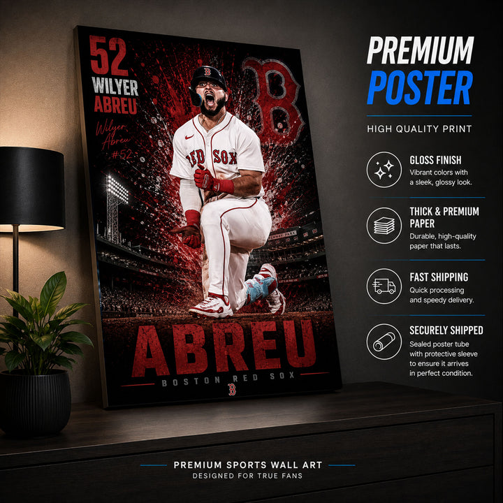 Wilyer Abreu Red Sox Poster or Canvas Wall Art