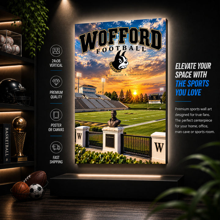 Wofford Football Stadium Poster or Canvas Wall Art