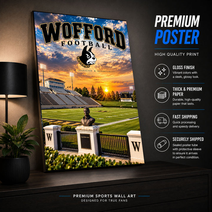 Wofford Football Stadium Poster or Canvas Wall Art