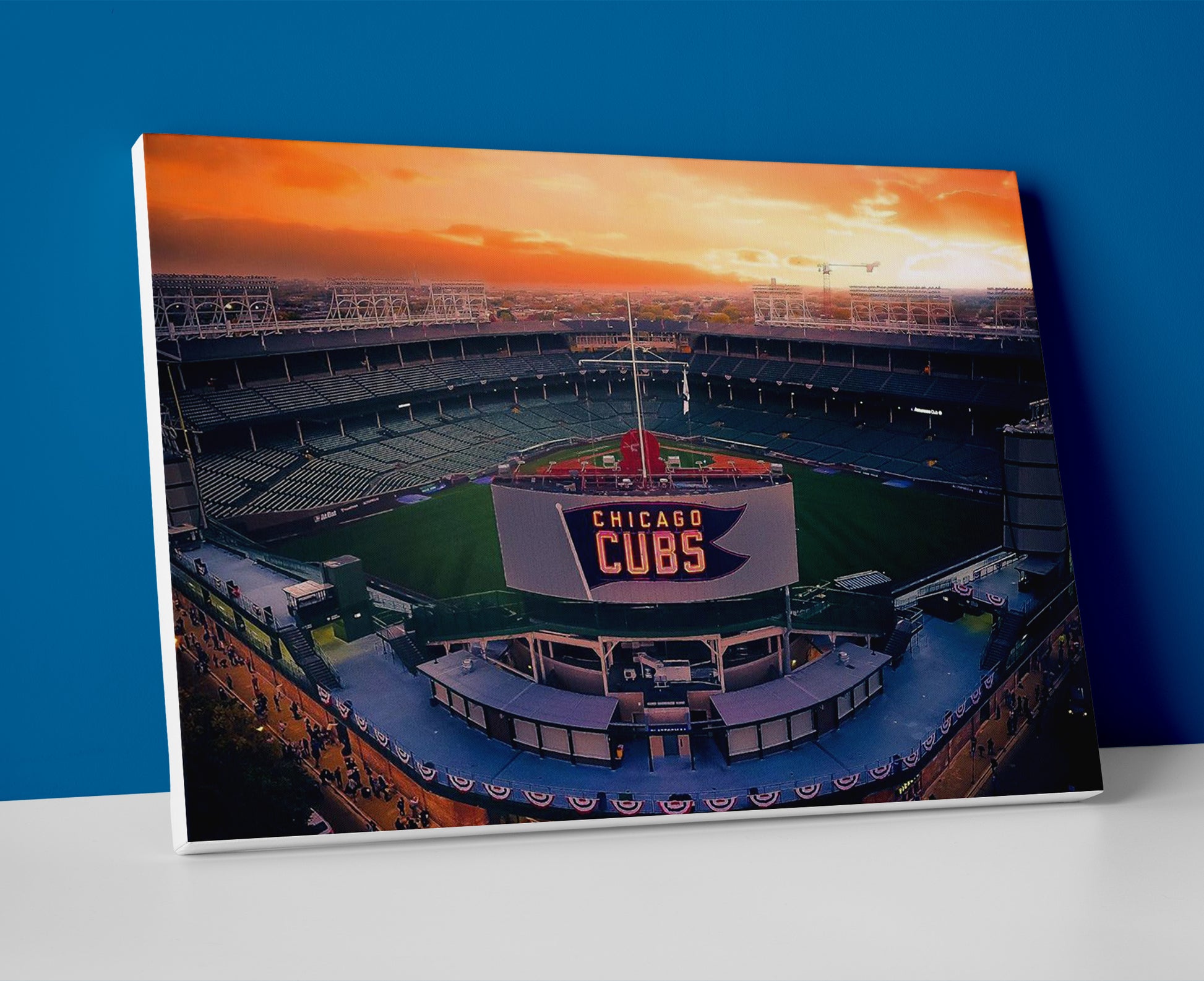 wrigley field poster canvas wall art painting artwork baseball