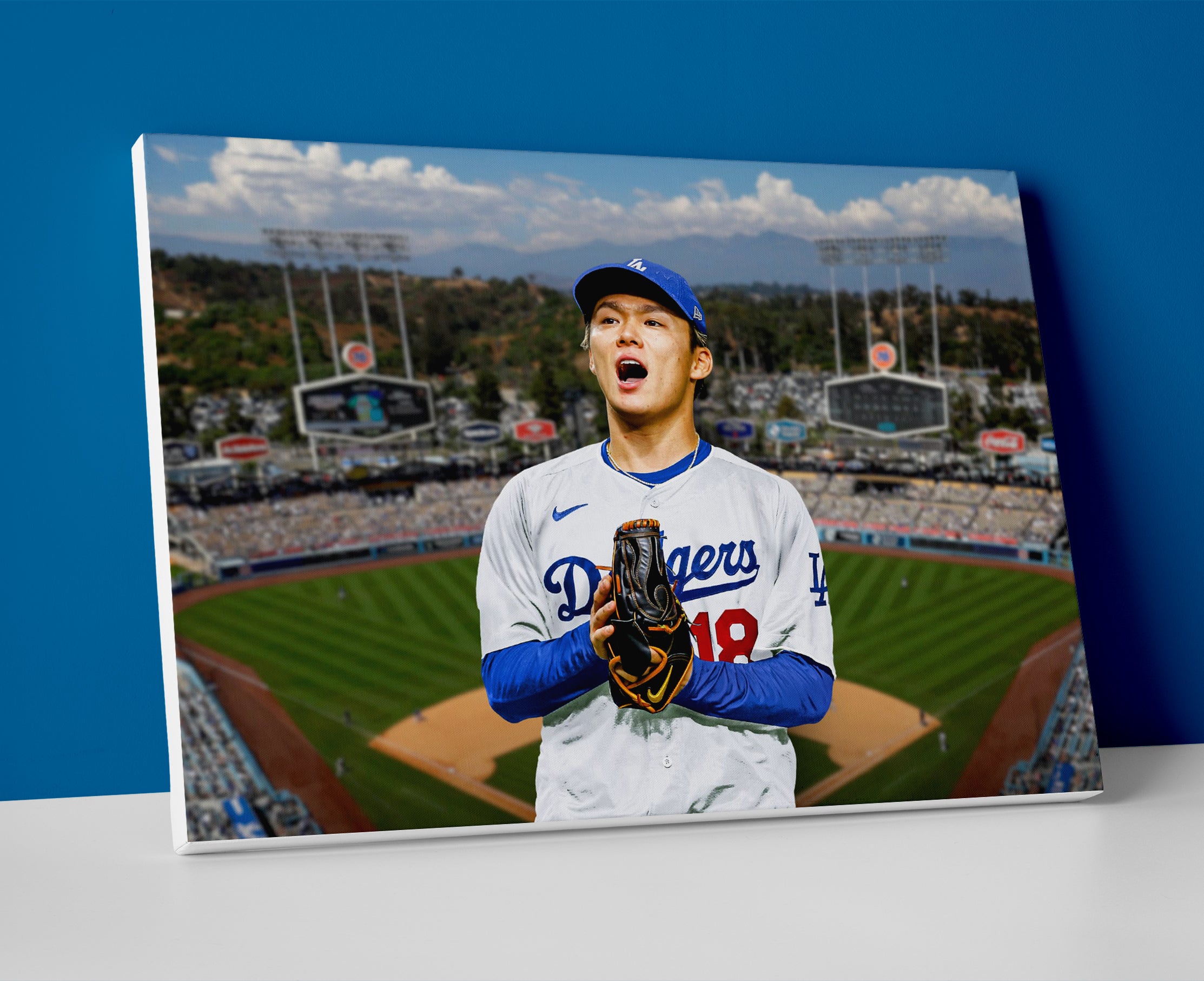 Yoshinobu Yamamoto Dodgers poster canvas wall art baseball