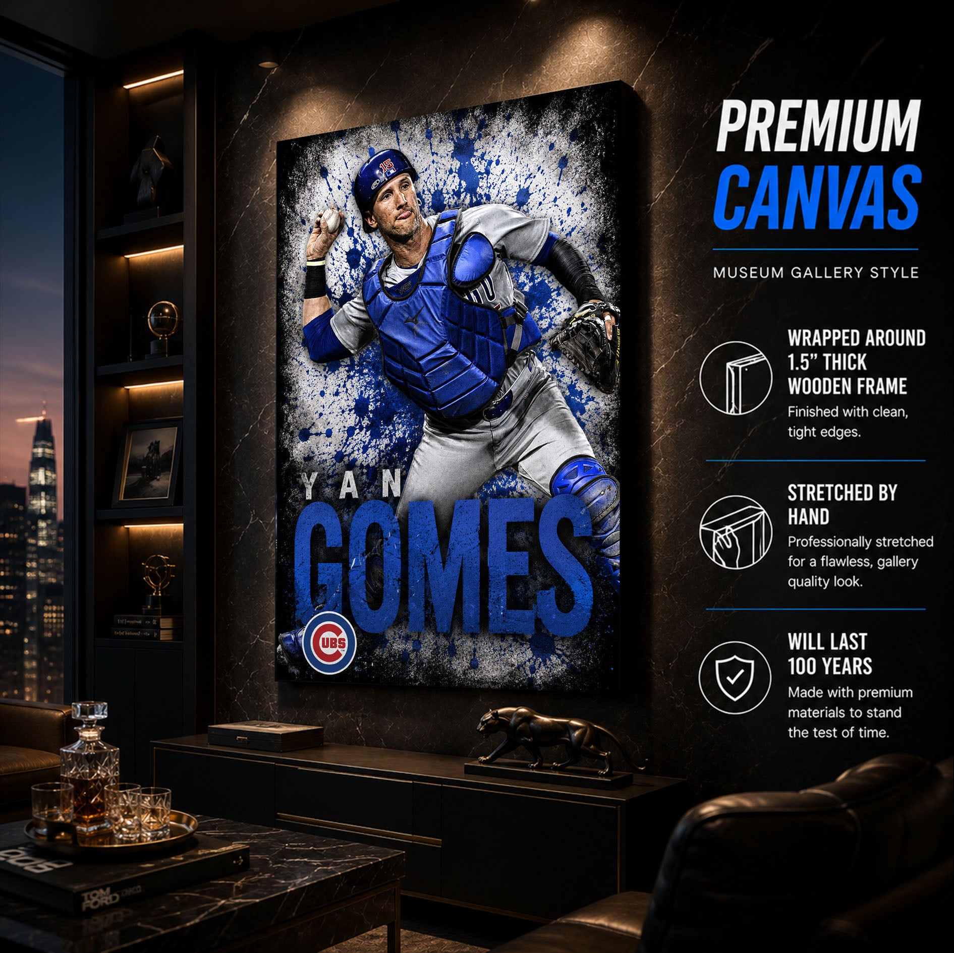 Yan Gomes Cubs Poster or Canvas Wall Art