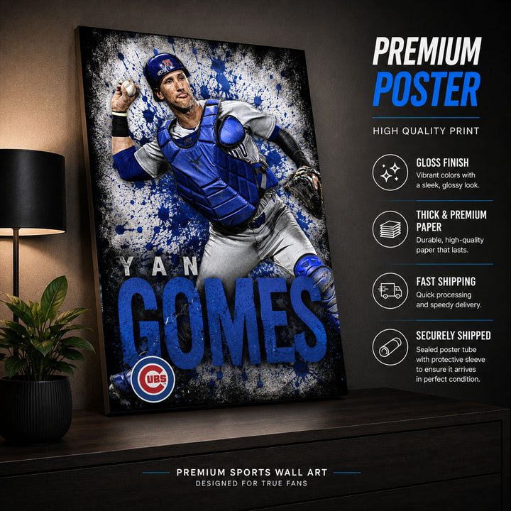 Yan Gomes Cubs Poster or Canvas Wall Art