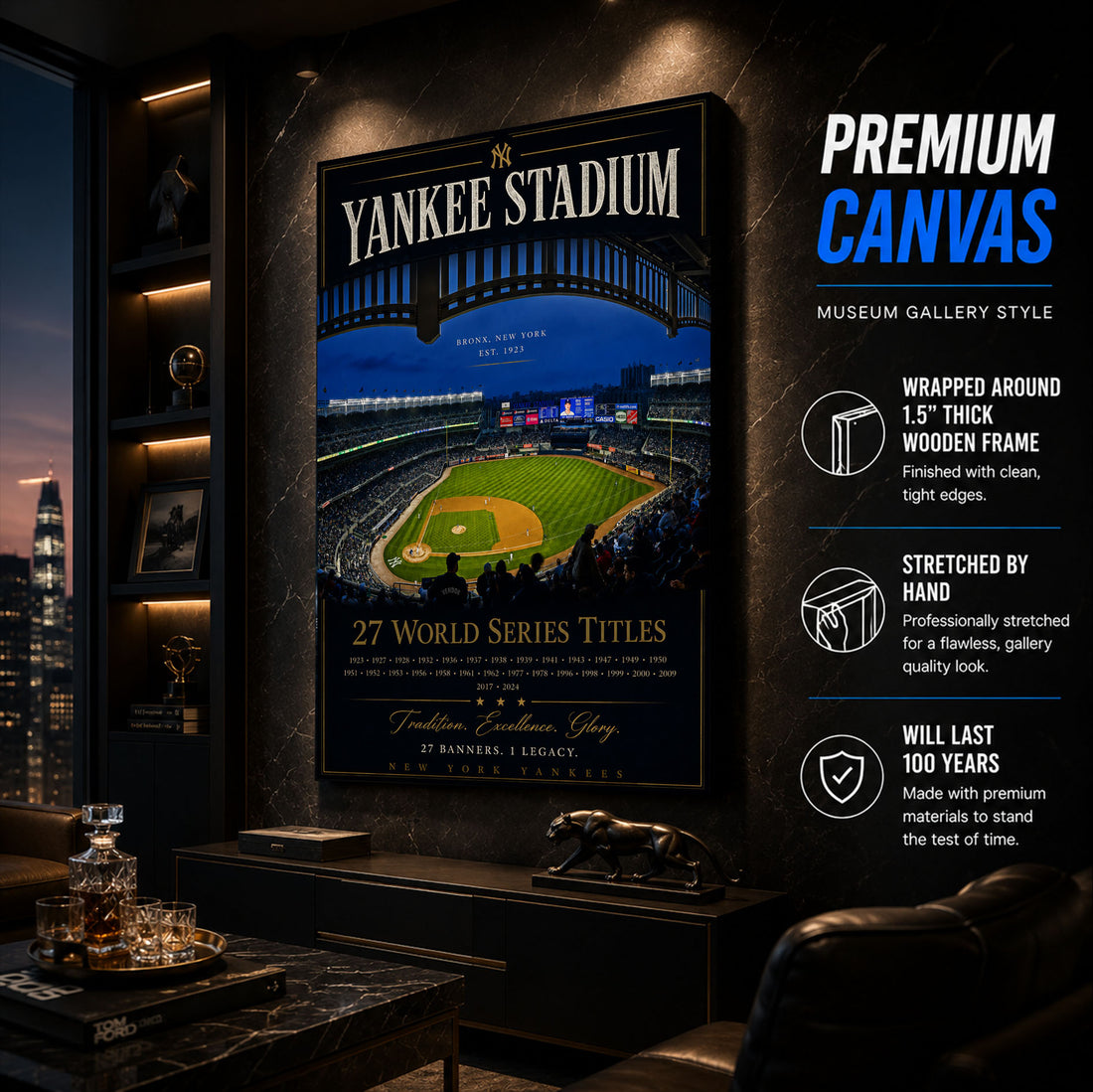 Yankee Stadium Fan Poster or Canvas Wall Art