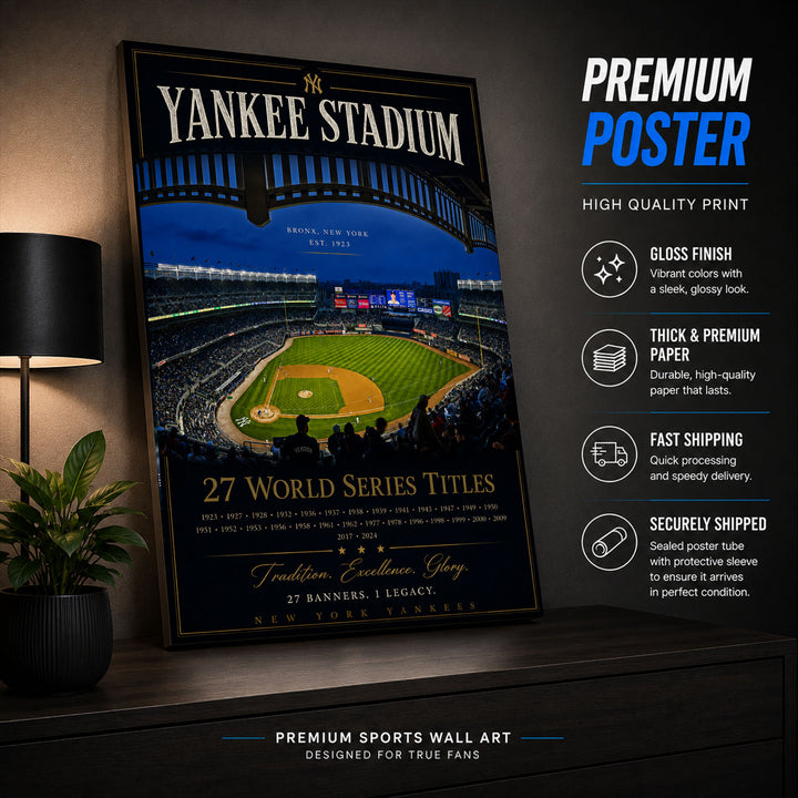 Yankee Stadium Fan Poster or Canvas Wall Art