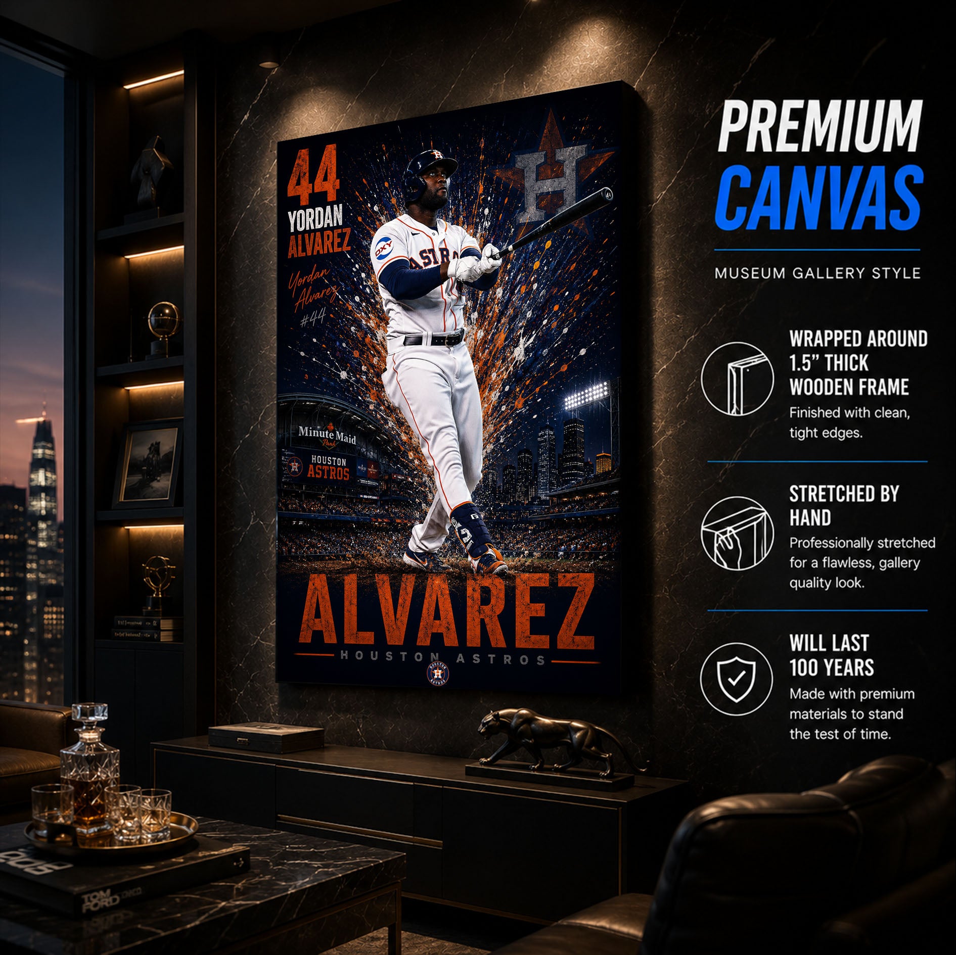 Yordan Alvarez Astros Poster or Canvas Wall Art