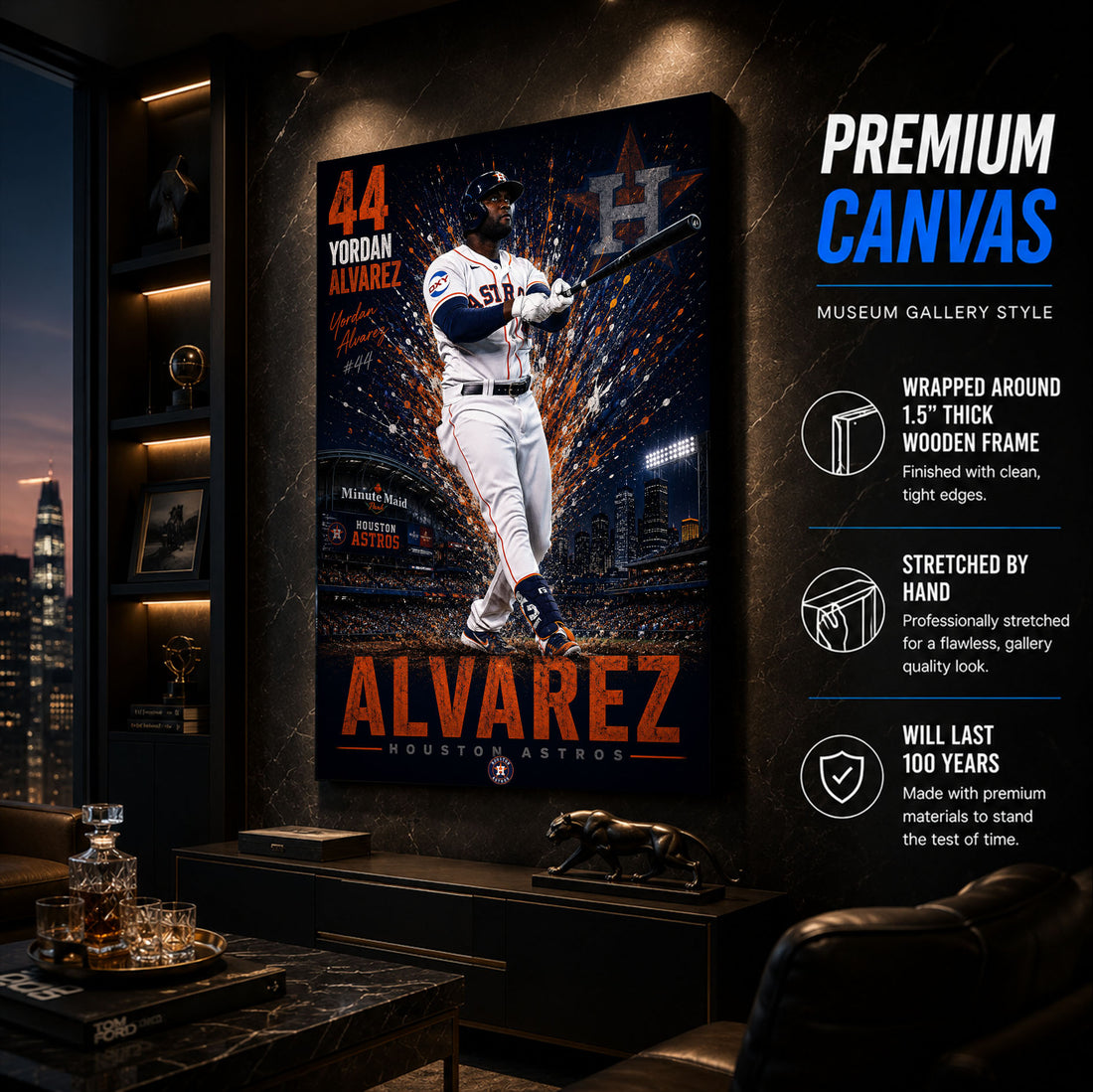 Yordan Alvarez Astros Poster or Canvas Wall Art