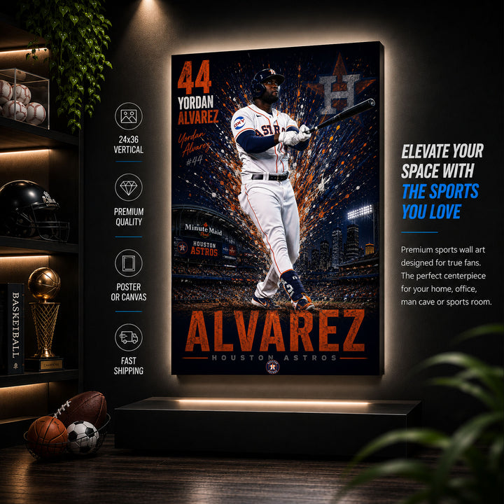 Yordan Alvarez Astros Poster or Canvas Wall Art