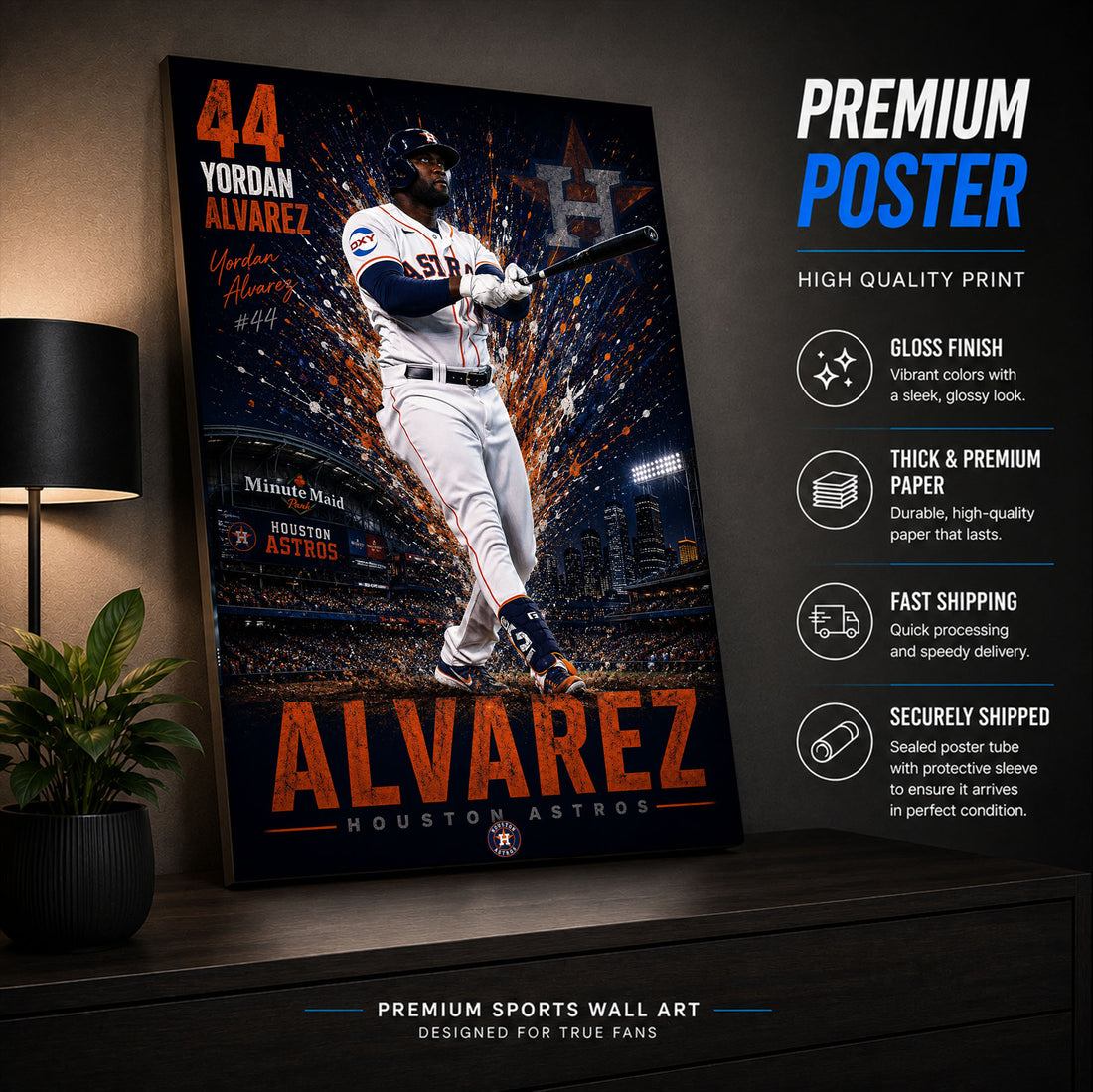 Yordan Alvarez Astros Poster or Canvas Wall Art